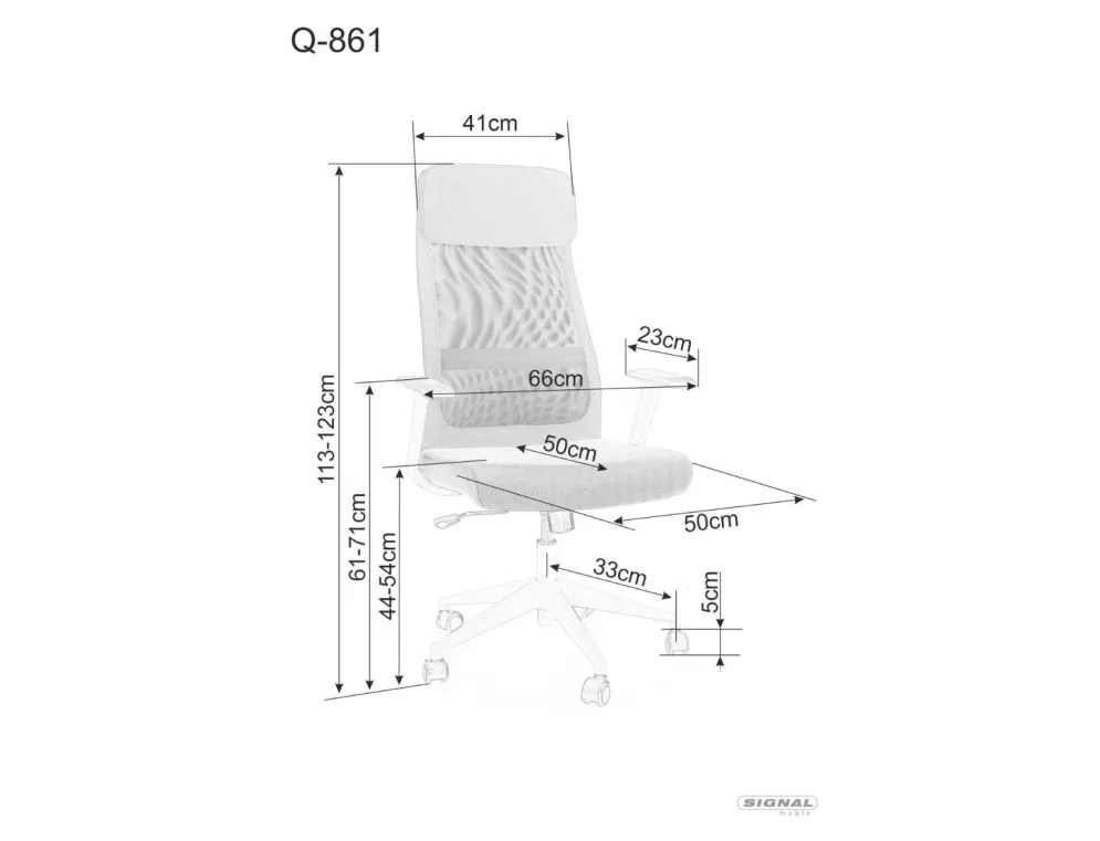 Fotel do biurka Q-861 R czarno szary z mechanizmem TILT | MIRAT