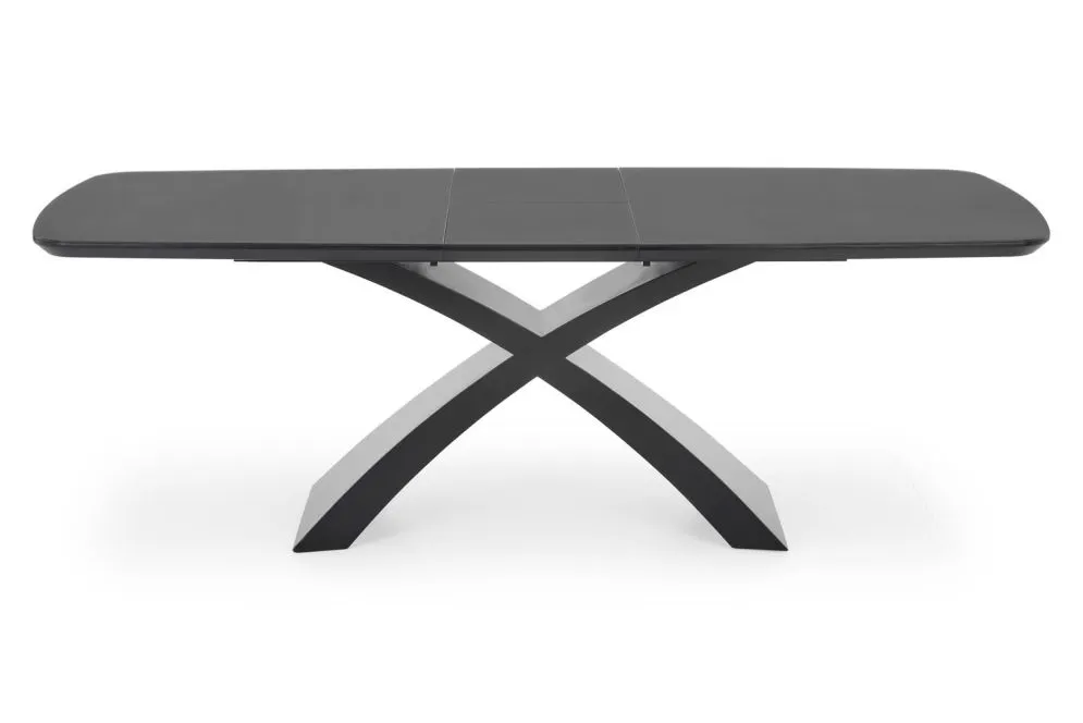 Stół rozkładany SILVESTRO 180(220)x89 ciemnoszary/czarny do jadalni | MIRAT. styl GLAMOUR