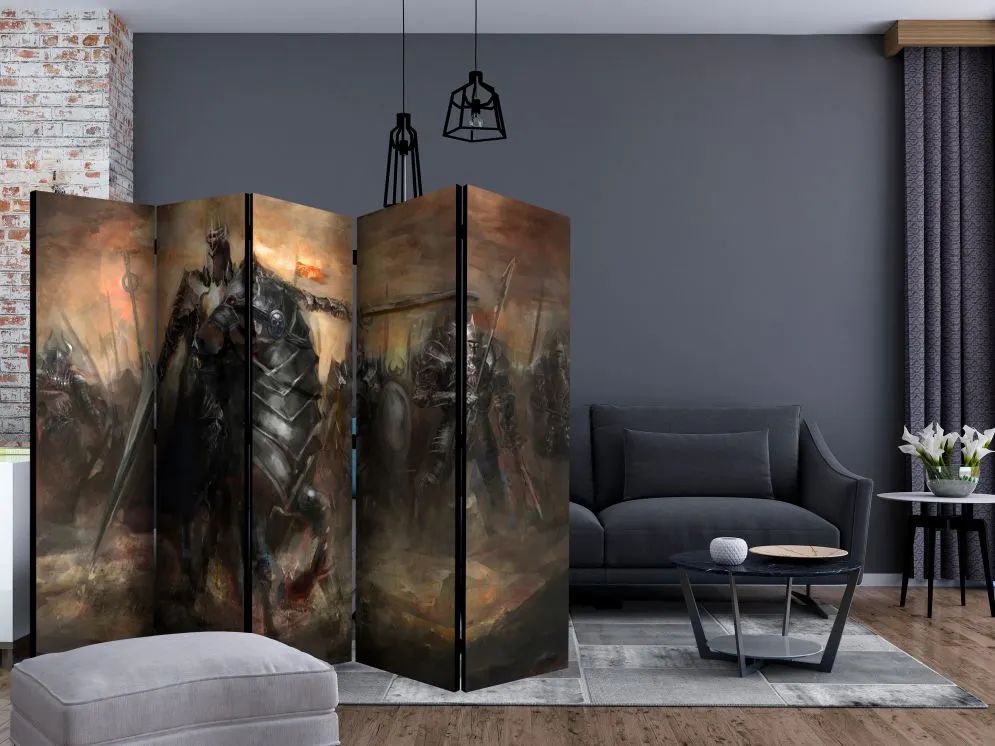 Parawan jednostronny Dla dzieci 225x172 cm 5-częściowy zielony | MIRAT.
