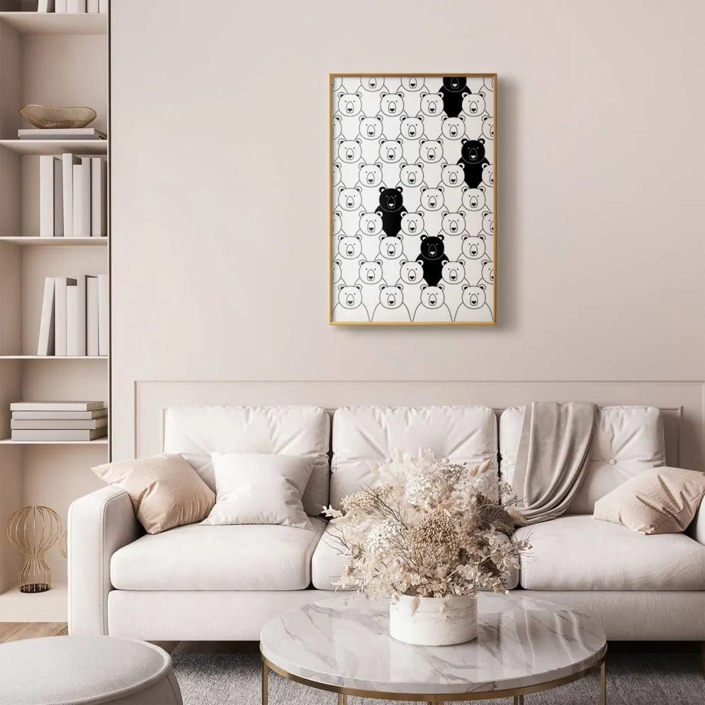 Plakat Obcy w stadzie 60x90 cm z ramą złotą bez marginesu | MIRAT.
