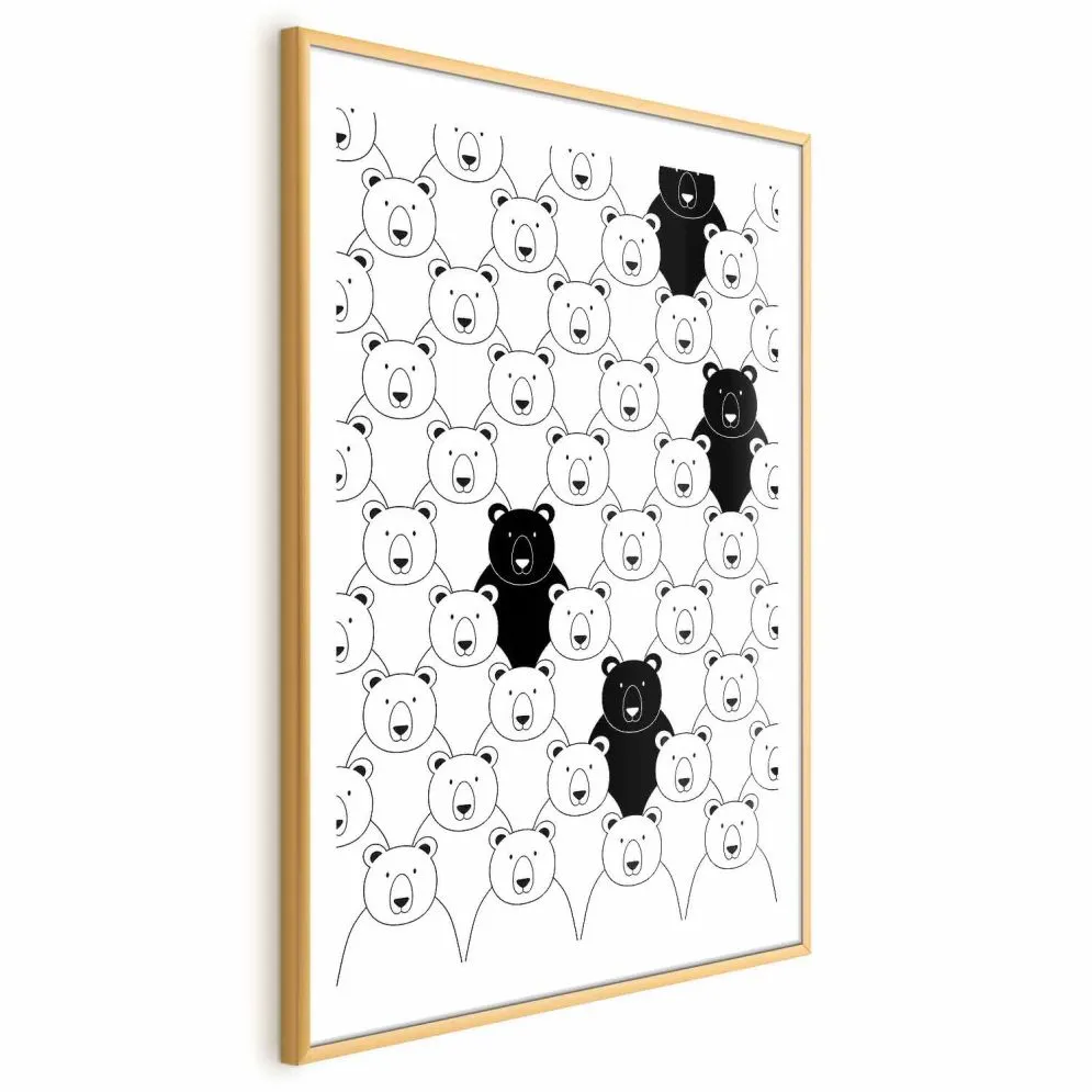 Plakat Obcy w stadzie 40x60 cm z ramą złotą z marginesem | MIRAT.