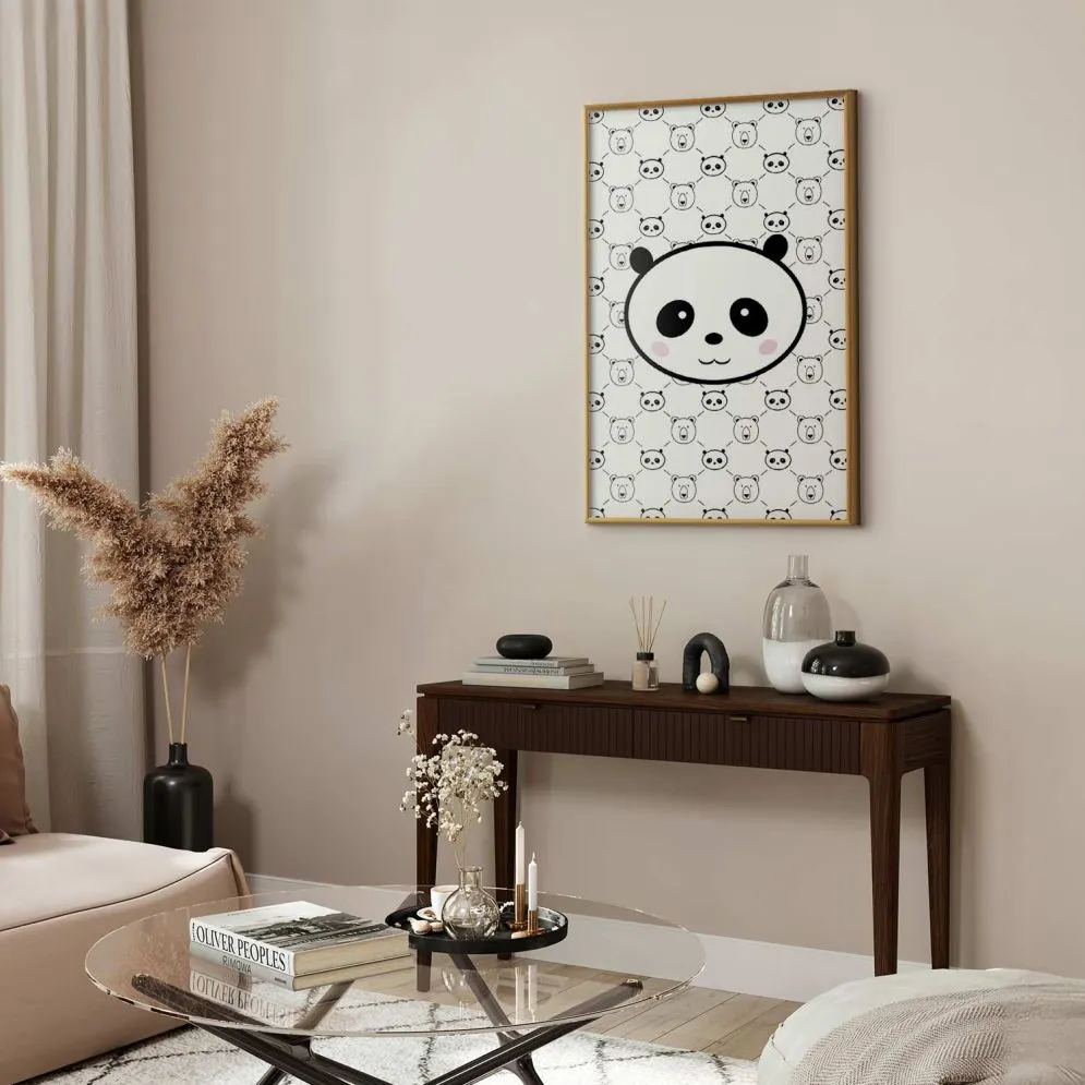 Plakat Pandy i niedźwiedzie 60x90 cm z ramą złotą bez marginesu | MIRAT.
