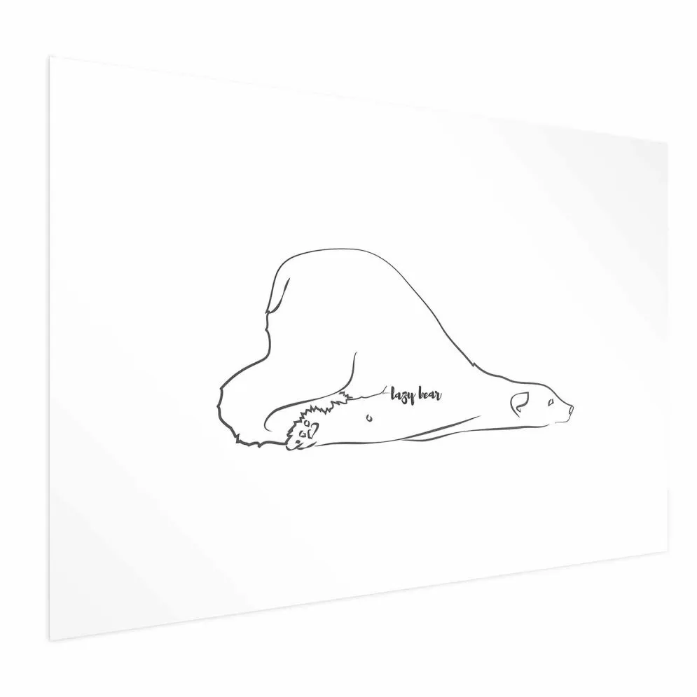 Plakat Leniwy niedźwiedź 90x60 cm bez ramy z marginesem | MIRAT.