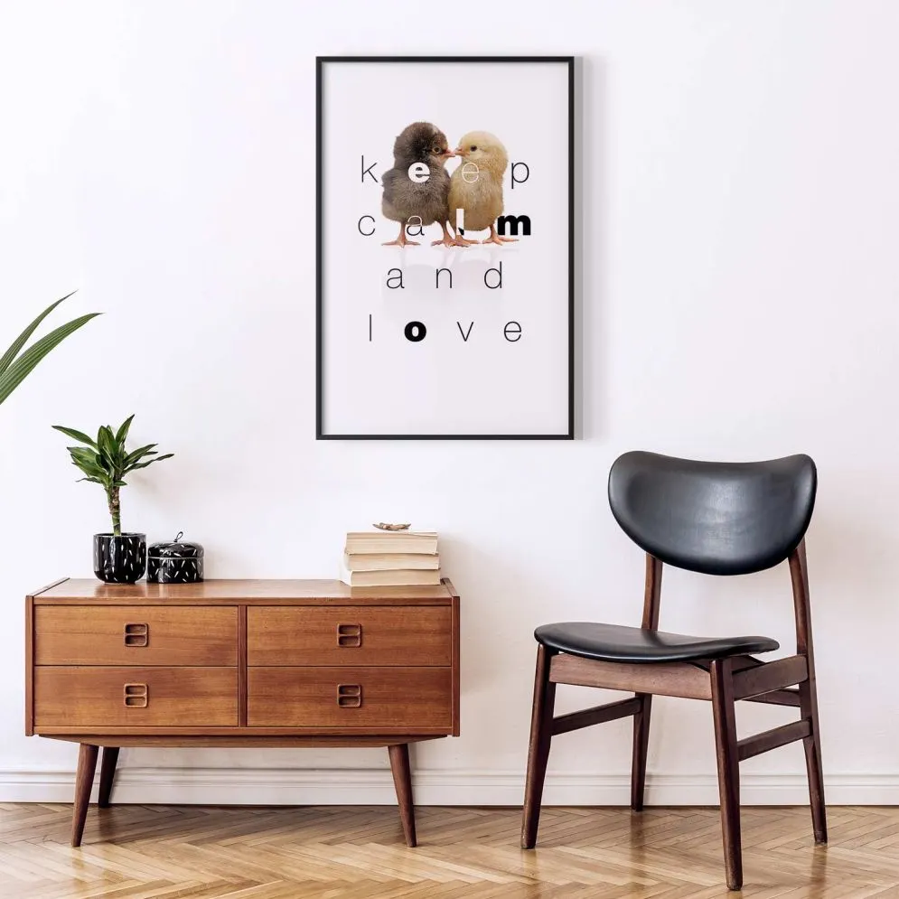 Plakat Keep Calm 21x30 cm z ramą czarną bez marginesu | MIRAT.