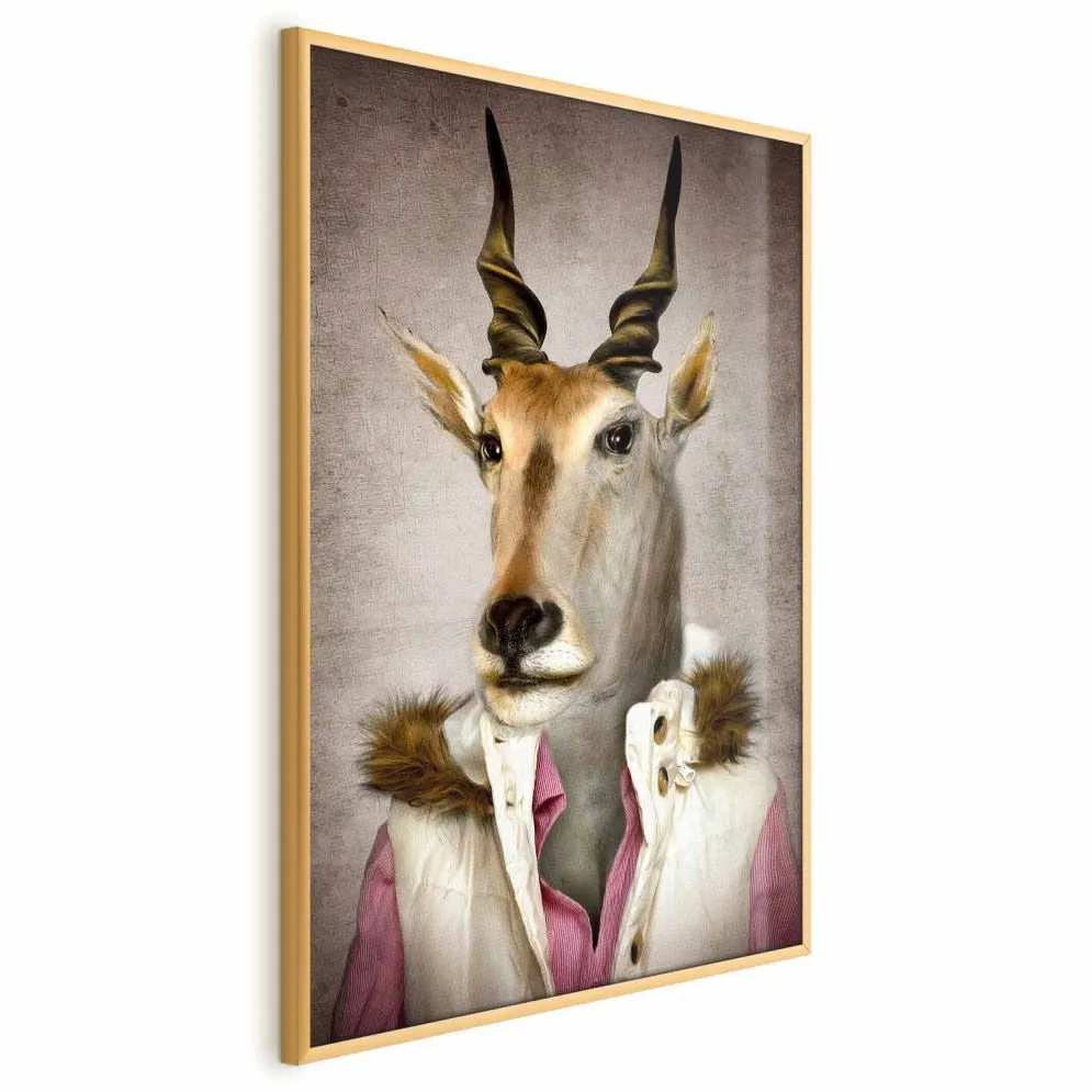Plakat Antylopa 29,7x42cm z ramą złotą bez marginesu | MIRAT.  kolekcja g-B-0129-ao-a