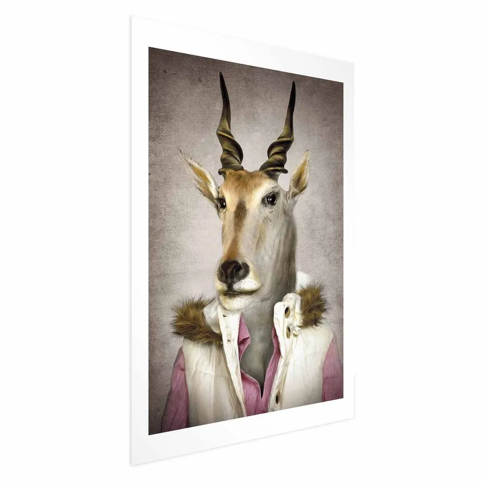 Plakat Antylopa 21x30cm bez ramy z marginesem | MIRAT. kolekcja g-B-0129-ao-a
