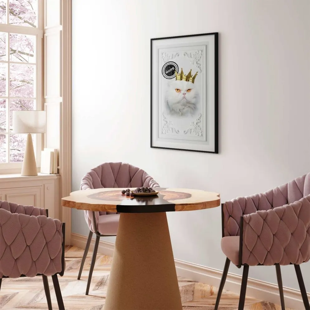 Plakat Król kot 29,7x42 cm z ramą czarną bez marginesu | MIRAT.