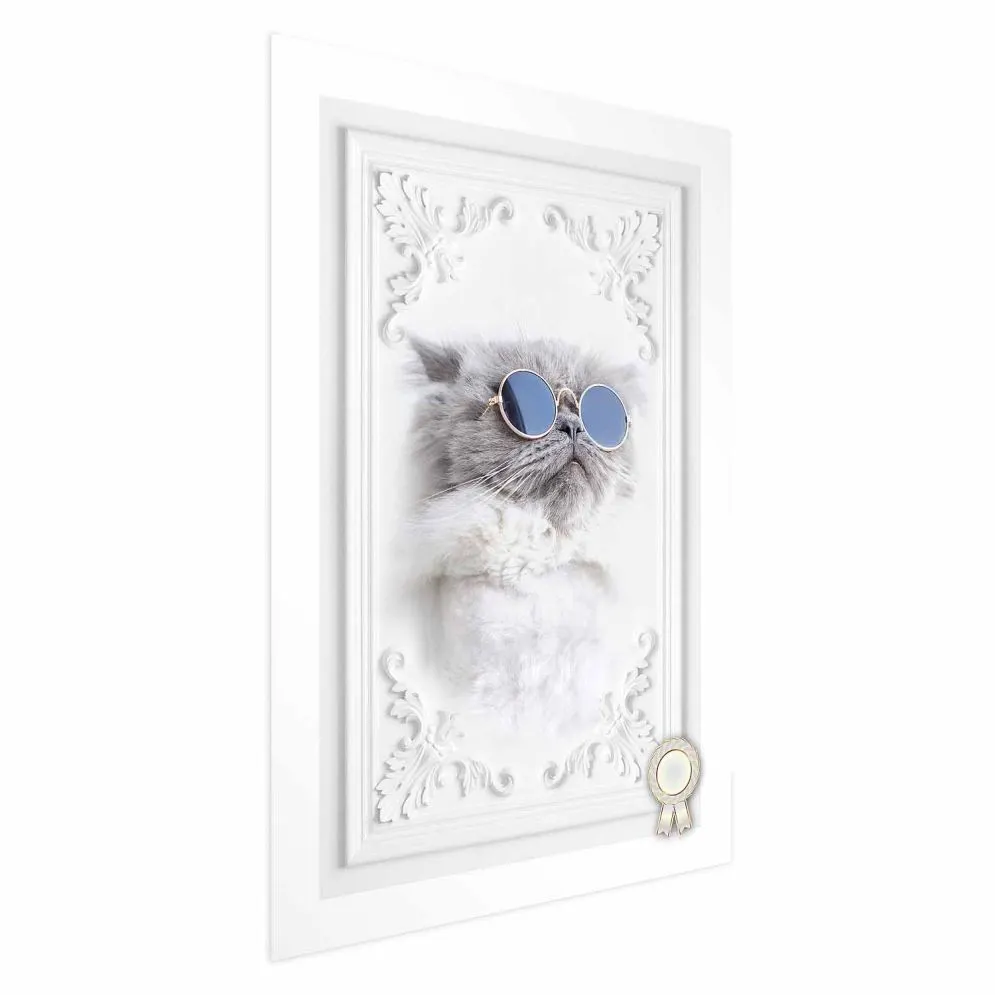 Plakat Kot w okularach 40x60 cm bez ramy bez marginesu | MIRAT.