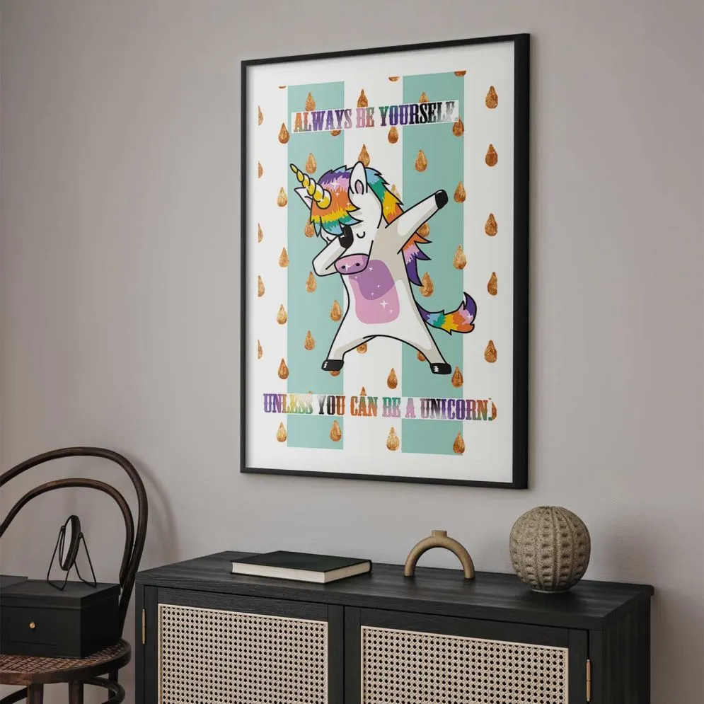 Plakat Always be yourself 21x30cm z ramą czarną z marginesem | MIRAT. kolekcja g-C-0112-ao-a