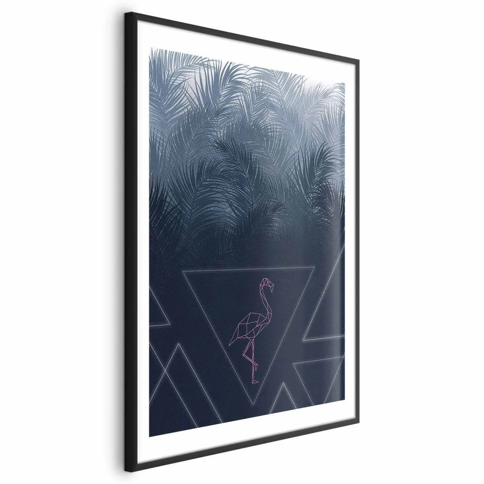 Plakat Geometryczny ptak 21x30 cm z ramą czarną z marginesem | MIRAT.