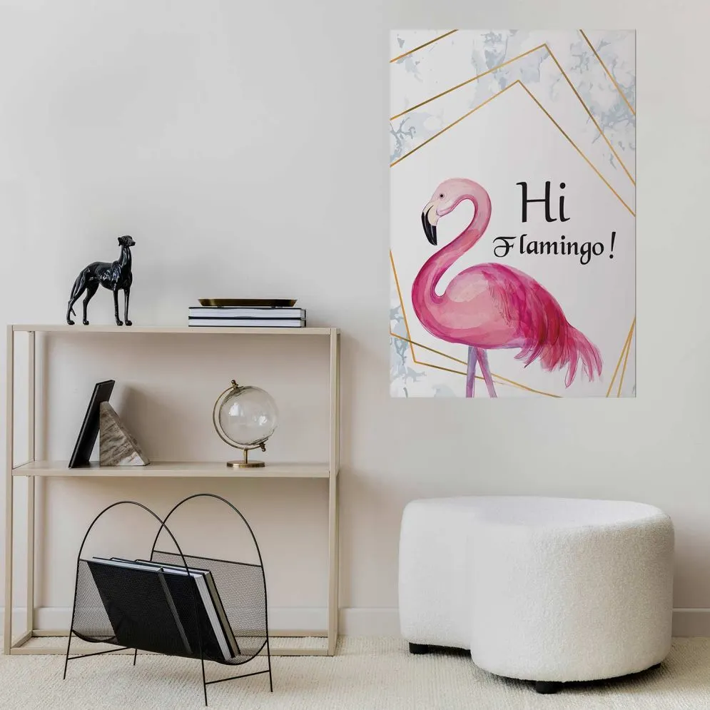 Plakat Hi flamingo 29,7x42 cm bez ramy bez marginesu | MIRAT.