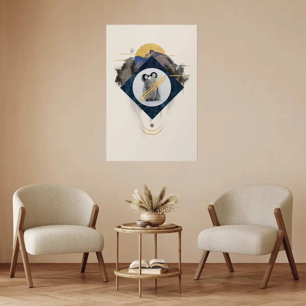 Plakat Para pingwinów 60x90 cm bez ramy bez marginesu | MIRAT.