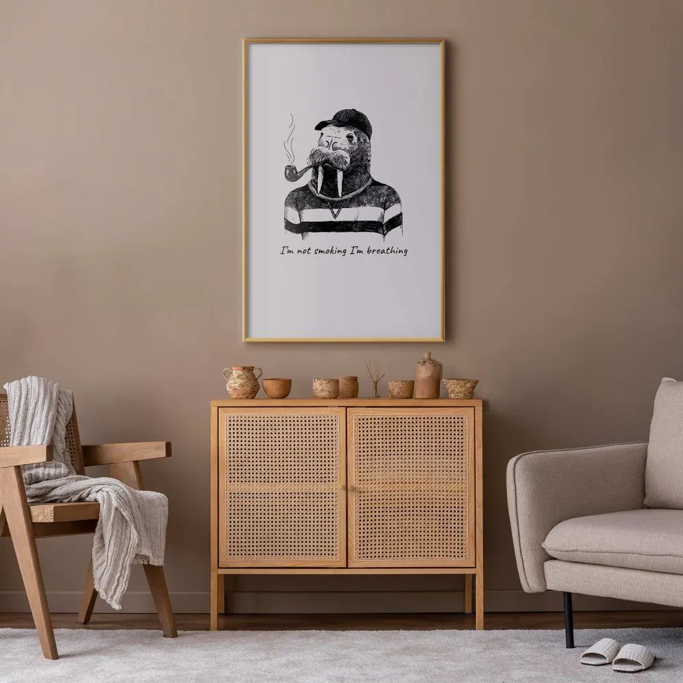 Plakat Smoking 21x30 cm z ramą złotą bez marginesu | MIRAT.