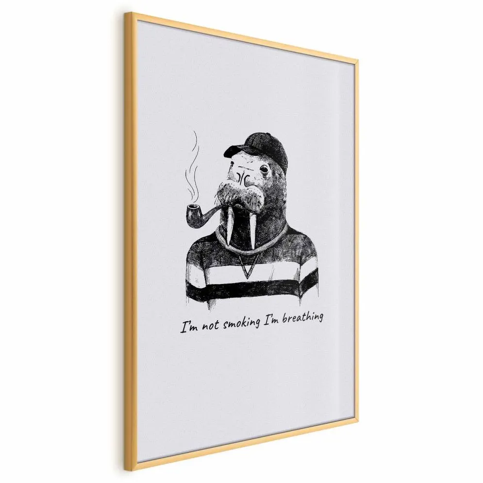 Plakat Smoking 21x30 cm z ramą złotą bez marginesu | MIRAT.