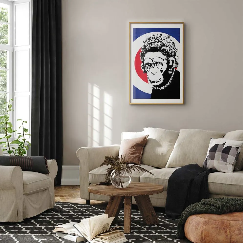 Plakat Królowa małp 21x30 cm z ramą złotą z marginesem | MIRAT.