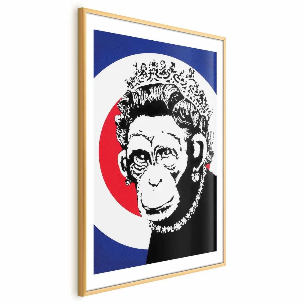 Plakat Królowa małp 21x30 cm z ramą złotą z marginesem | MIRAT.
