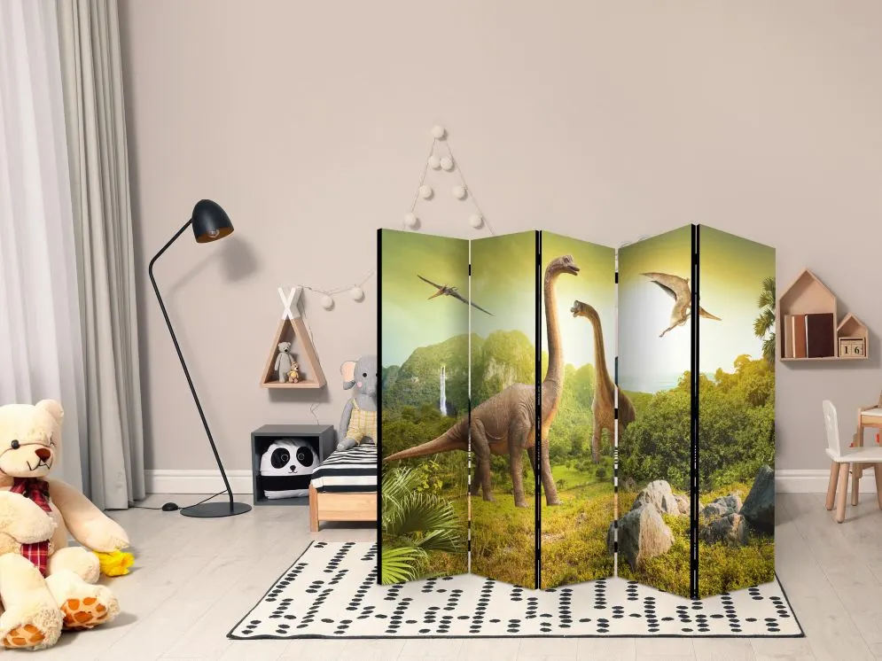 Parawan dwustronny Dla dzieci 225x172 cm 5-częściowy wielokolorowy | MIRAT.