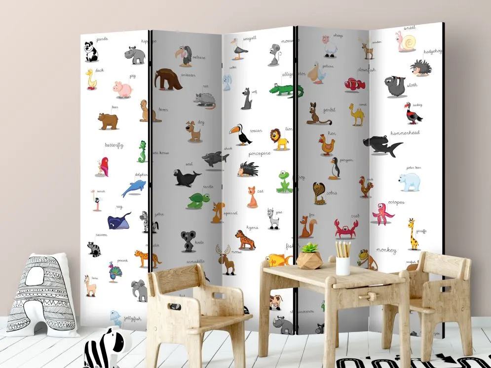 Parawan akustyczny Dla dzieci 225x172 cm 5-częściowy wielokolorowy | MIRAT.