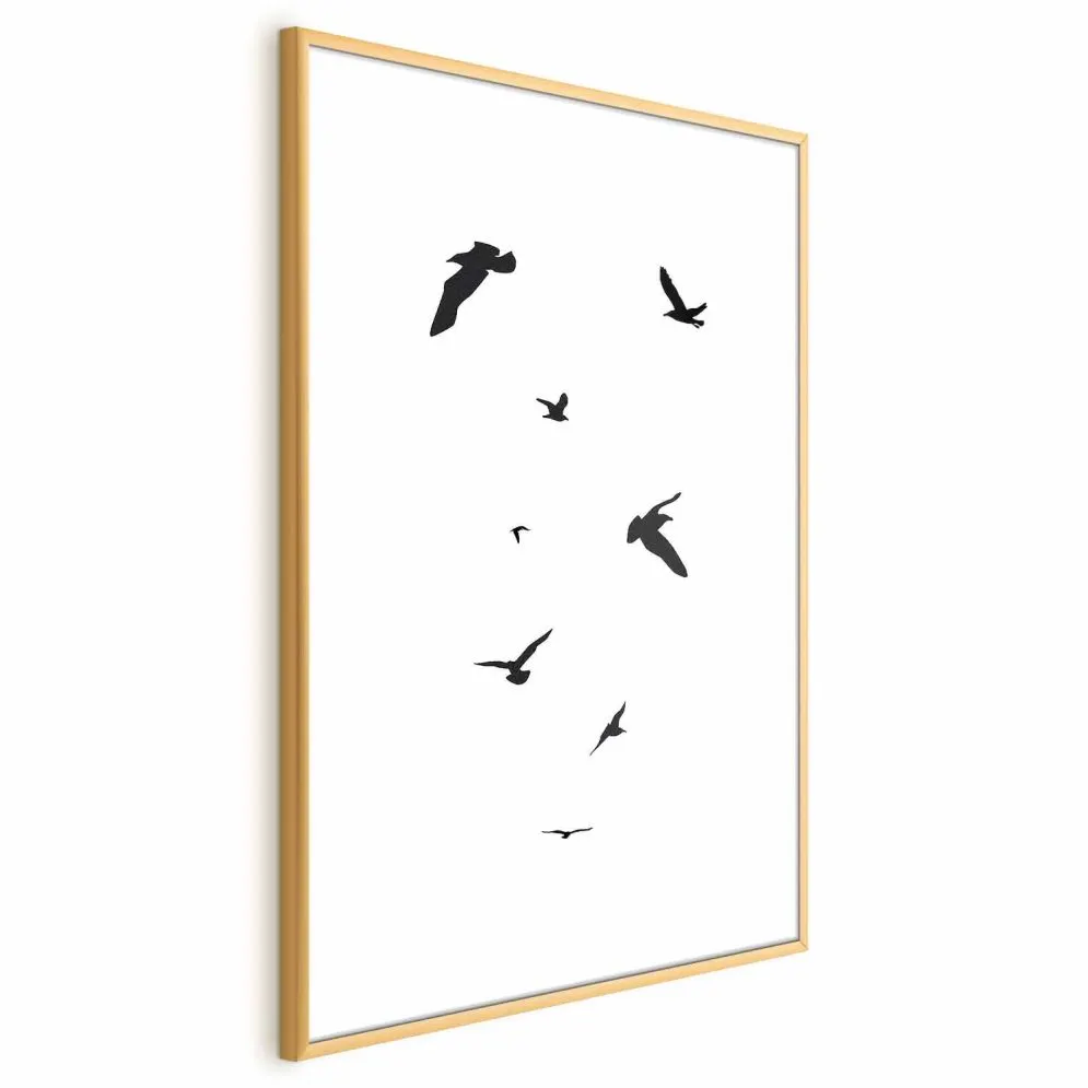 Plakat Wieczorny lot 40x60 cm z ramą złotą z marginesem | MIRAT.