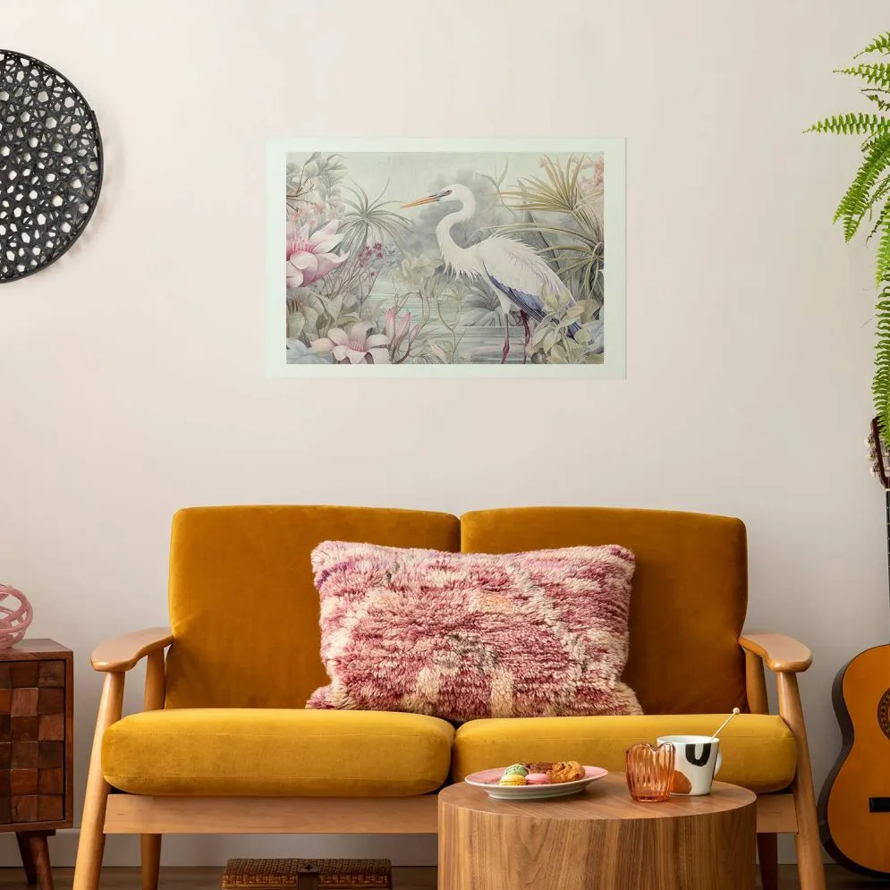Plakat Czapla 90x60 cm bez ramy z marginesem | MIRAT.
