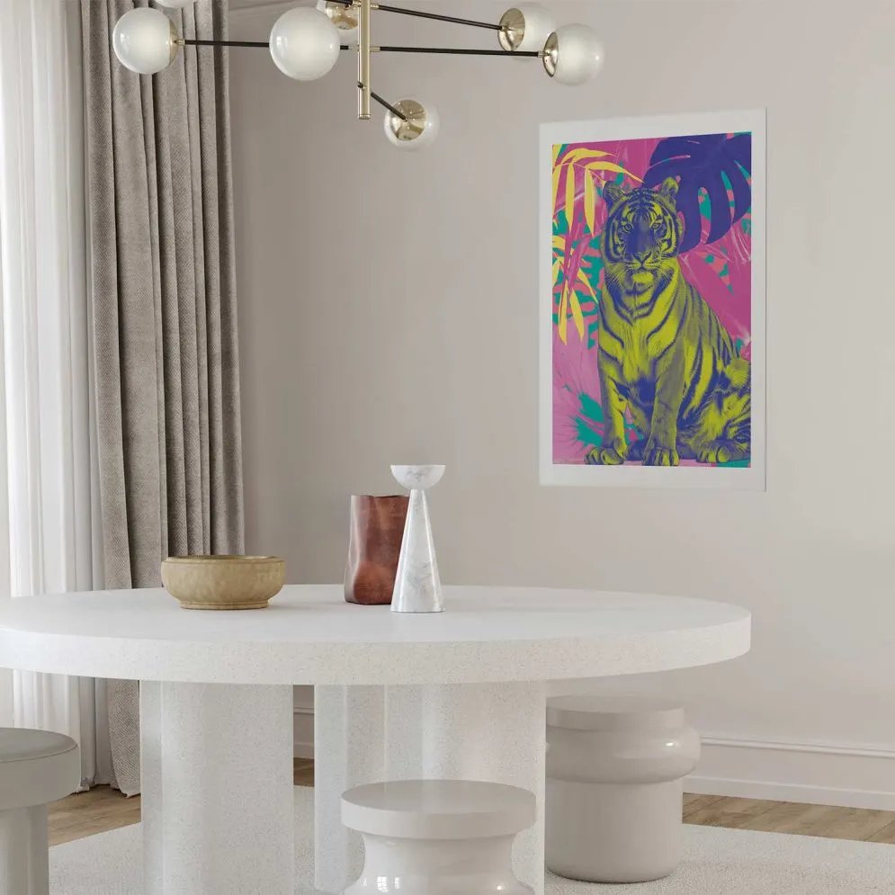Plakat Kolorowy tygrys 40x60 cm bez ramy z marginesem | MIRAT.