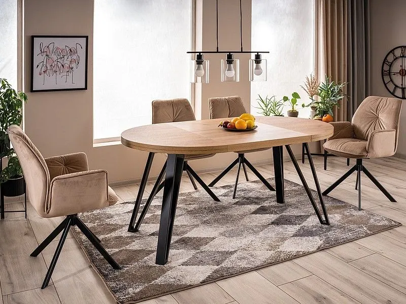 Stół rozkładany GALAXY 100(168)x100 dąb artisan/czarny I sklep meblowy MIRAT. styl LOFT