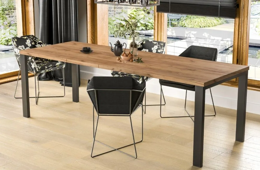 Stół rozkładany GARANT 130(365)x80 dąb craft do salonu i jadalni | MIRAT. styl LOFT