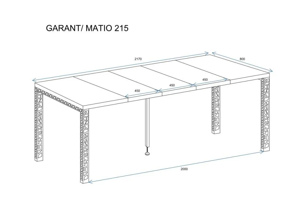 Stół rozkładany GARANT 80(215)x80 biały połysk nowoczesny | MIRAT. styl LOFT