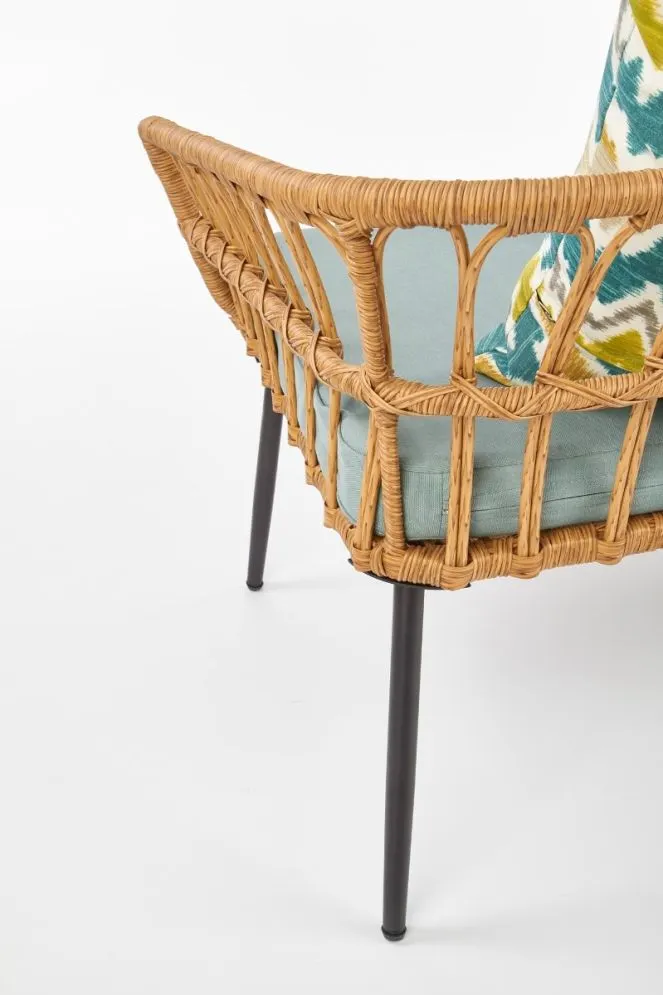 Sofa GARDENA rattanowa z poduszkami na metalowych nogach | MIRAT.  kolekcja GARDENA