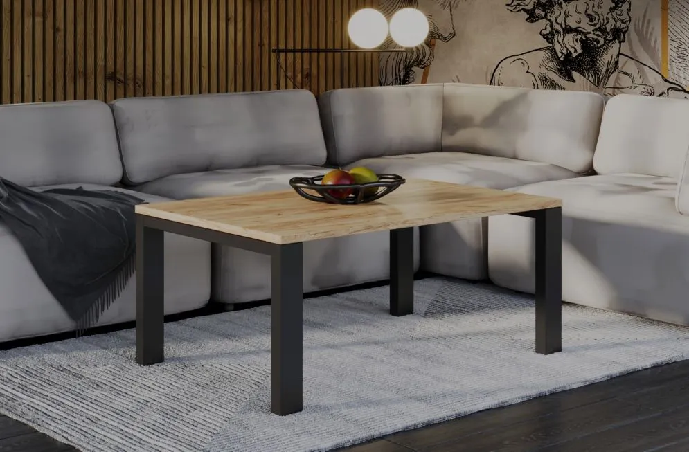 Ława GAROLD 120x80 dąb złoty craft prostokątna I sklep meblowy MIRAT. styl LOFT