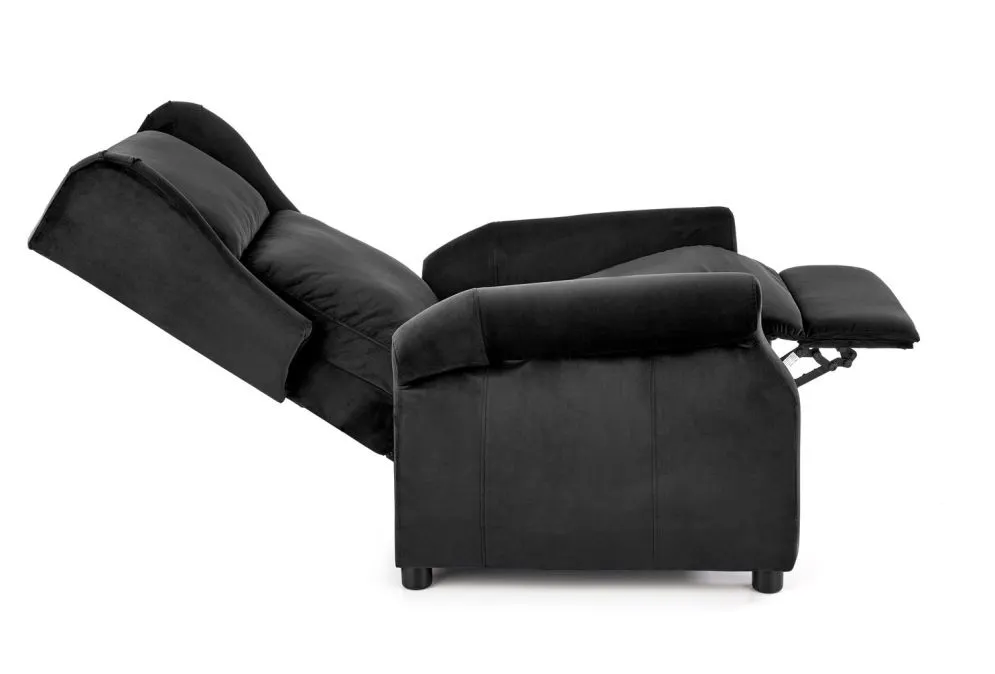 Fotel rozkładany AGUSTIN 2 VELVET czarny uszak | MIRAT. styl GLAMOUR, LOFT