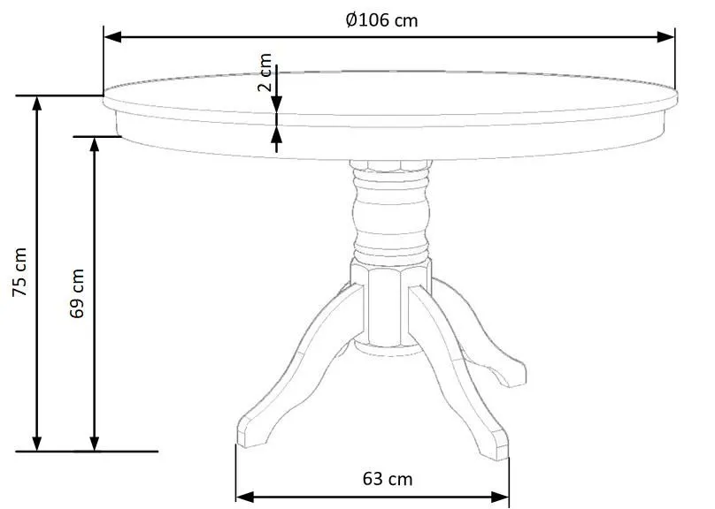 Stół GLOSTER 106x75 biały okrągły do jadalni | MIRAT.