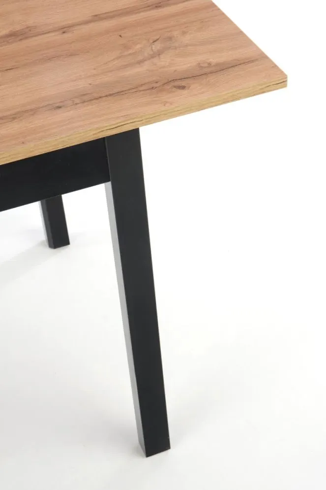 Stół GREG 124(168)x74 dąb/czarny rozkładany na drewnianych nogach | MIRAT. w stylu LOFT kolekcja