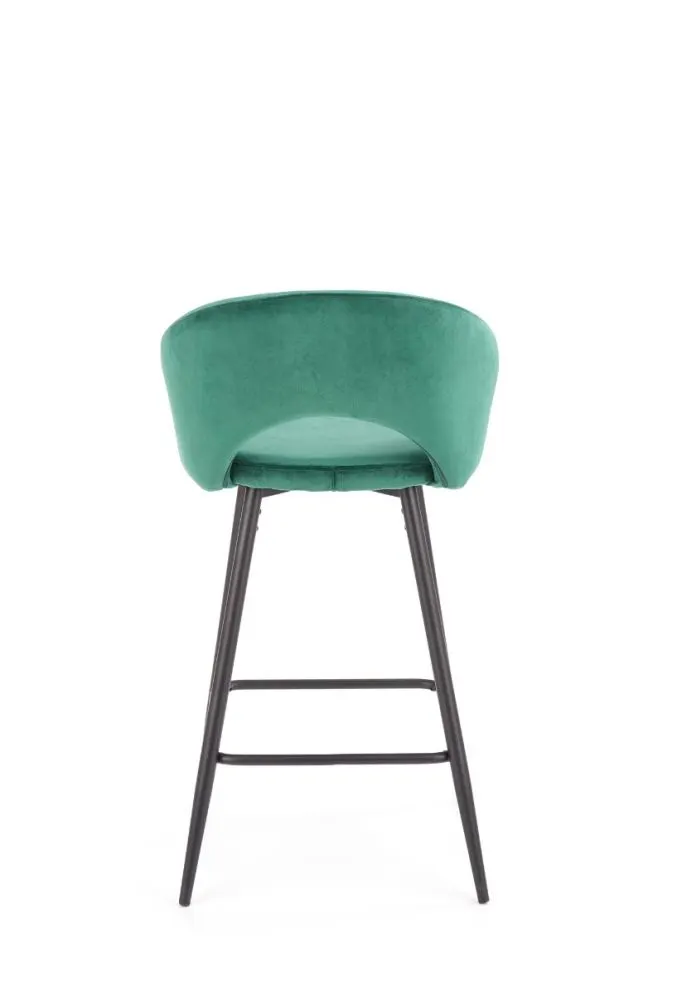 Hoker niski H96 ciemno zielony tapicerowany aksamitem z oparciem | MIRAT. w stylu  kolekcja