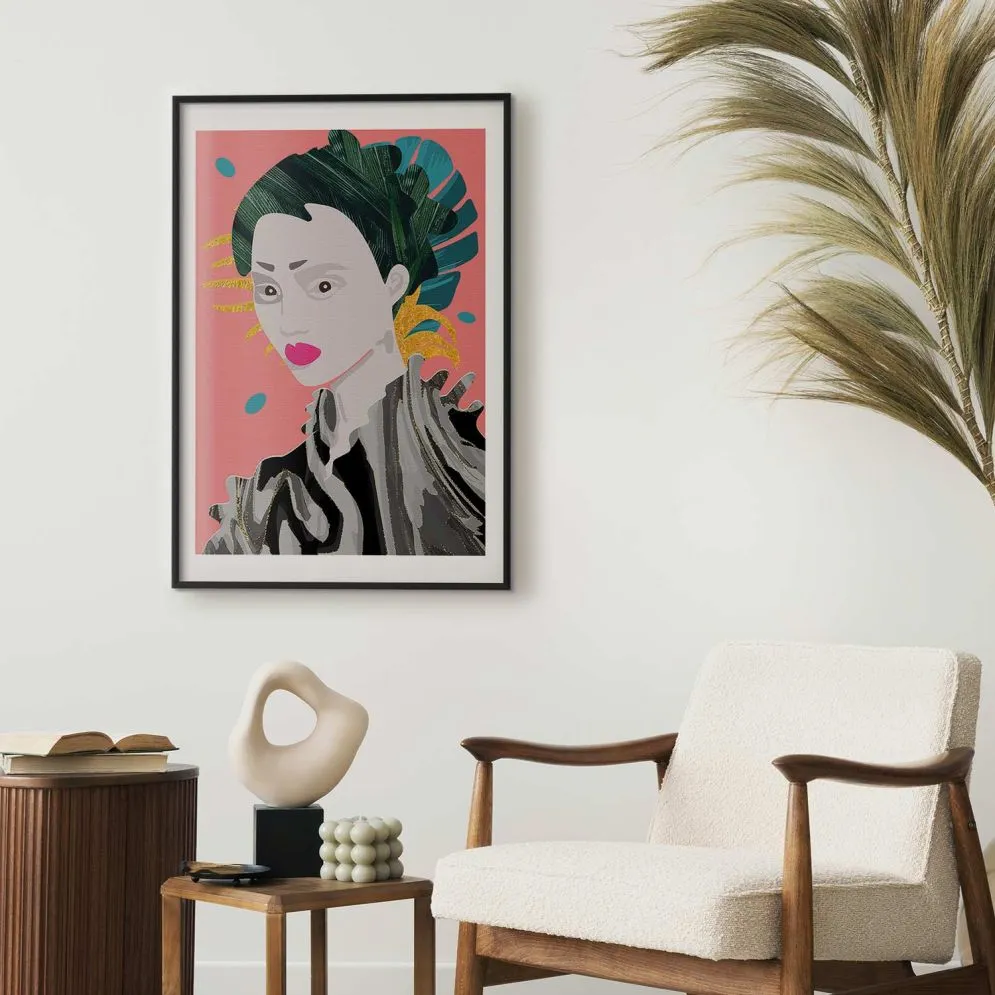 Plakat Azjatycki styl 21x30cm z ramą czarną z marginesem | MIRAT.  kolekcja h-A-0108-ao-a