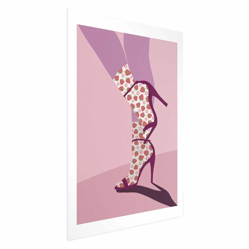 Plakat Skarpetki w truskawki 60x90 cm bez ramy z marginesem | MIRAT.