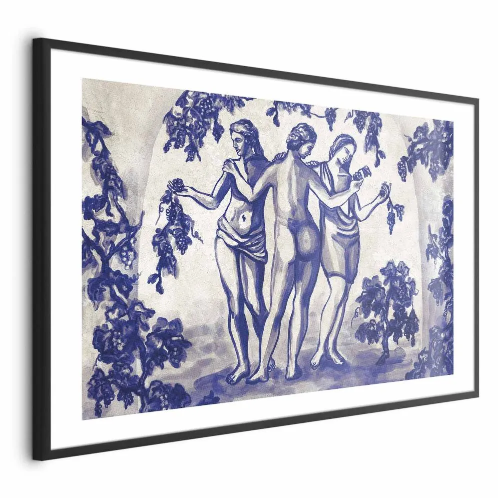 Plakat Antyczna winnica 60x40cm z ramą czarną z marginesem | MIRAT. kolekcja h-A-10113-ao-a