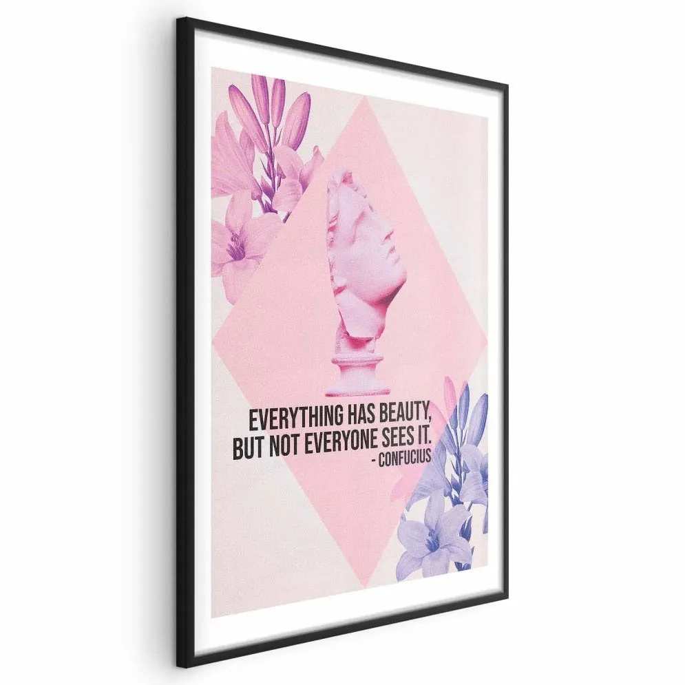 Plakat Konfucjusz o Pięknie 40x60 cm z ramą czarną z marginesem | MIRAT.