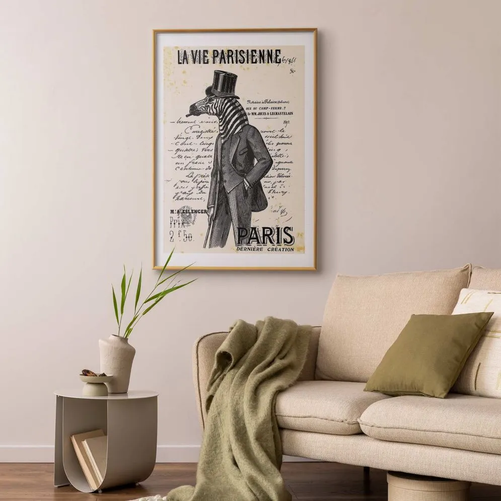 Plakat La Vie Parisienne 40x60 cm z ramą złotą z marginesem | MIRAT.