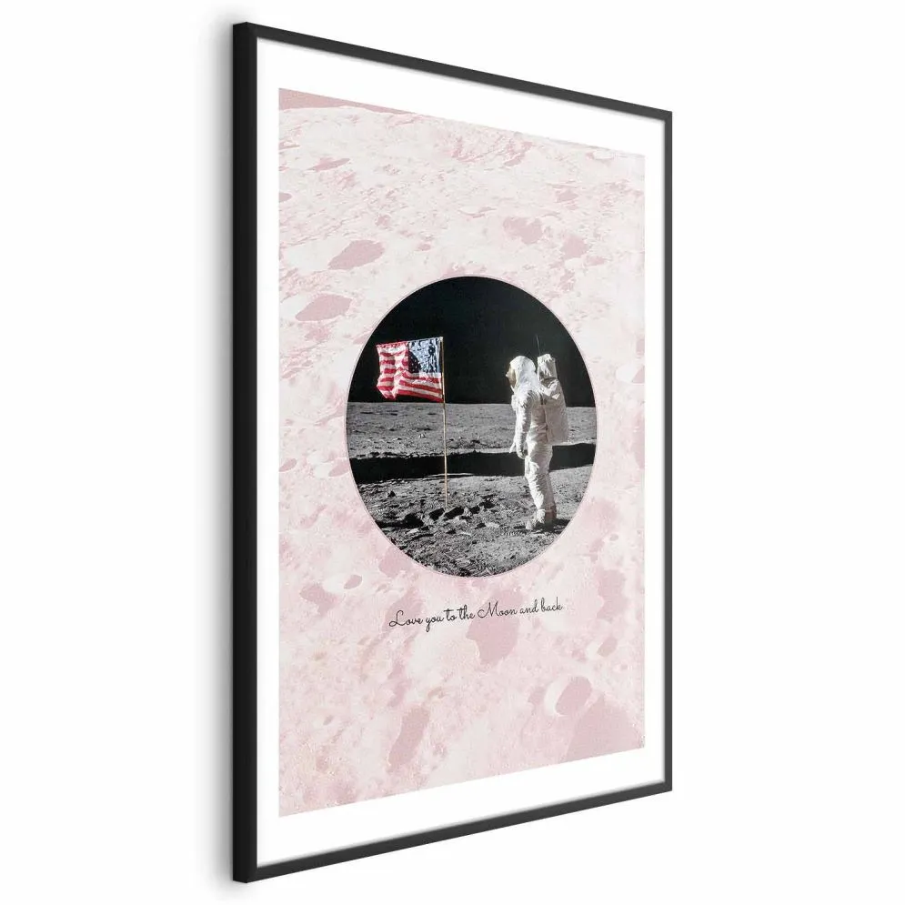 Plakat Love You 21x30 cm z ramą czarną z marginesem | MIRAT.