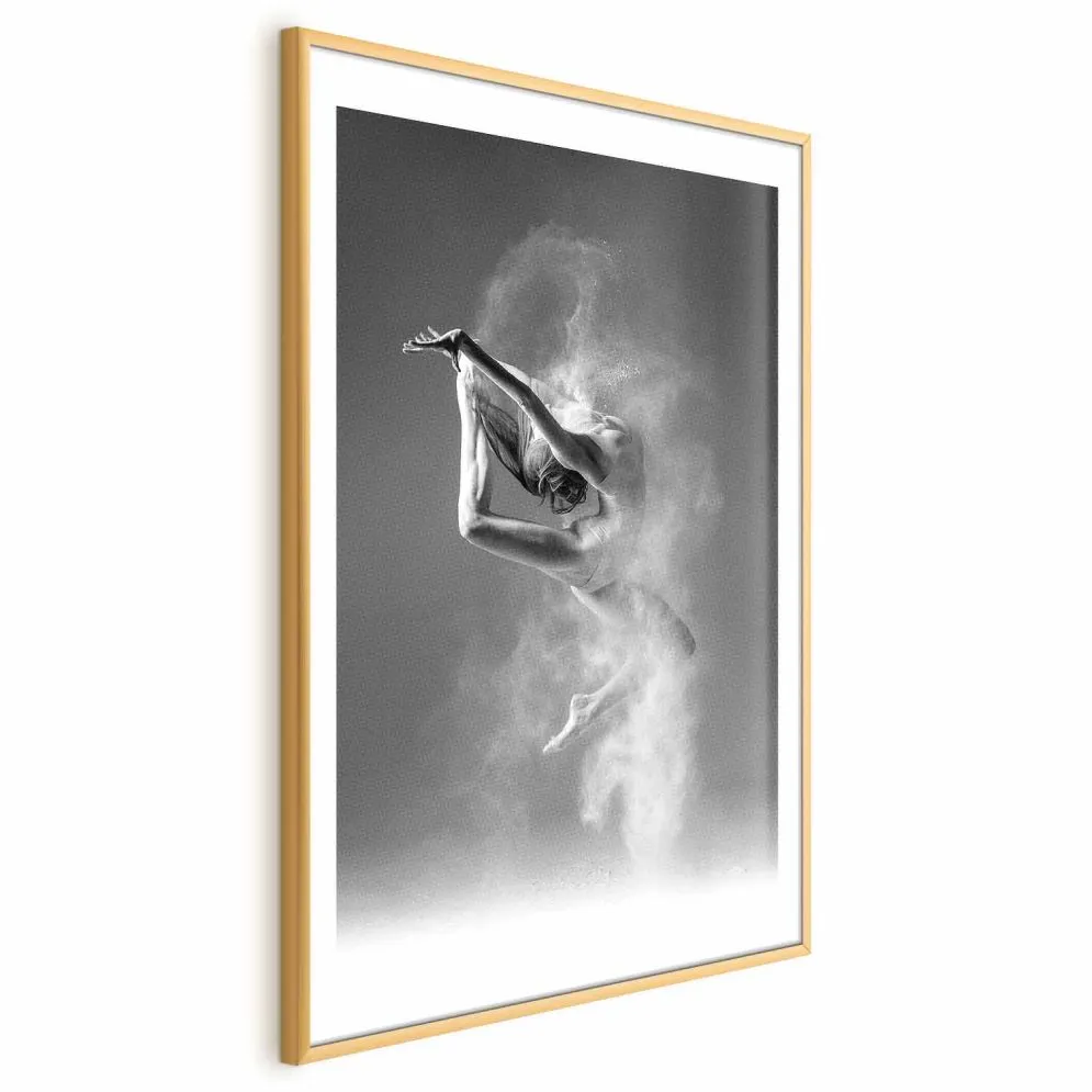 Plakat Baletnica 40x60 cm z ramą złotą z marginesem | MIRAT.