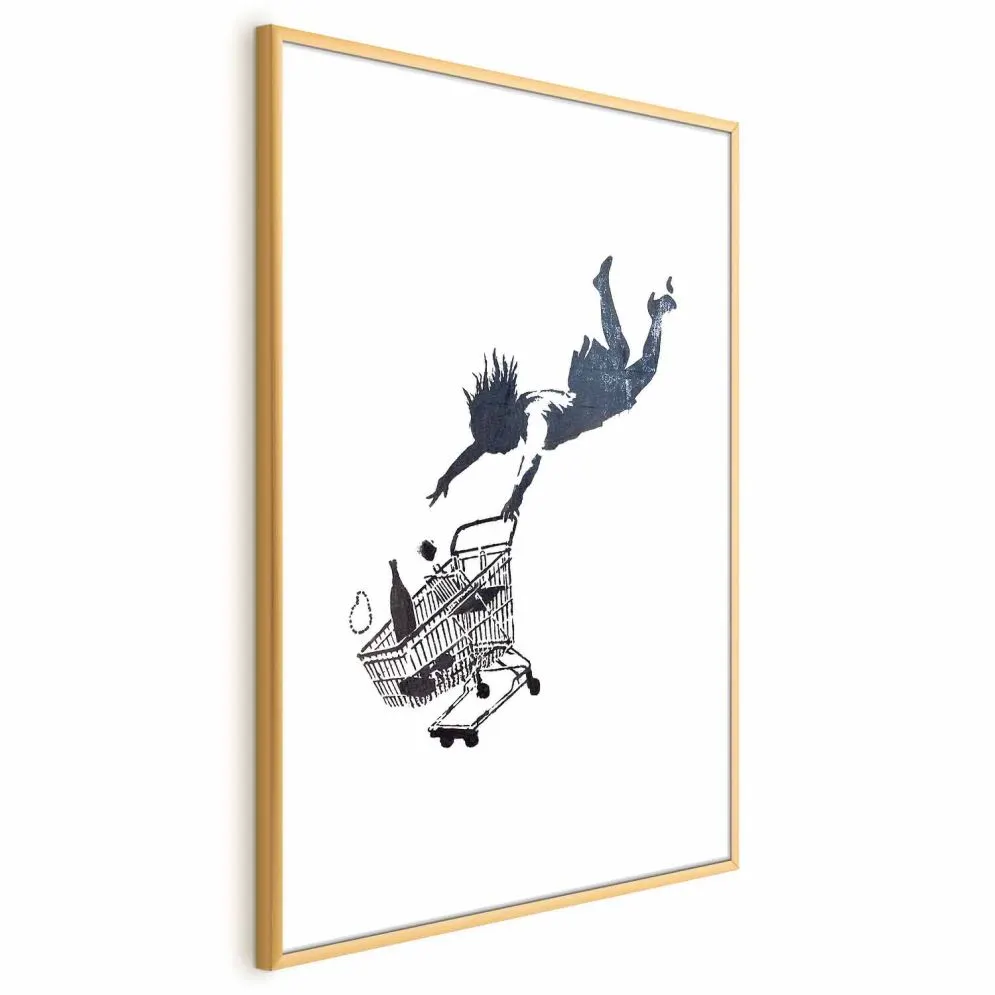 Plakat Szał zakupów 21x30 cm z ramą złotą z marginesem | MIRAT.