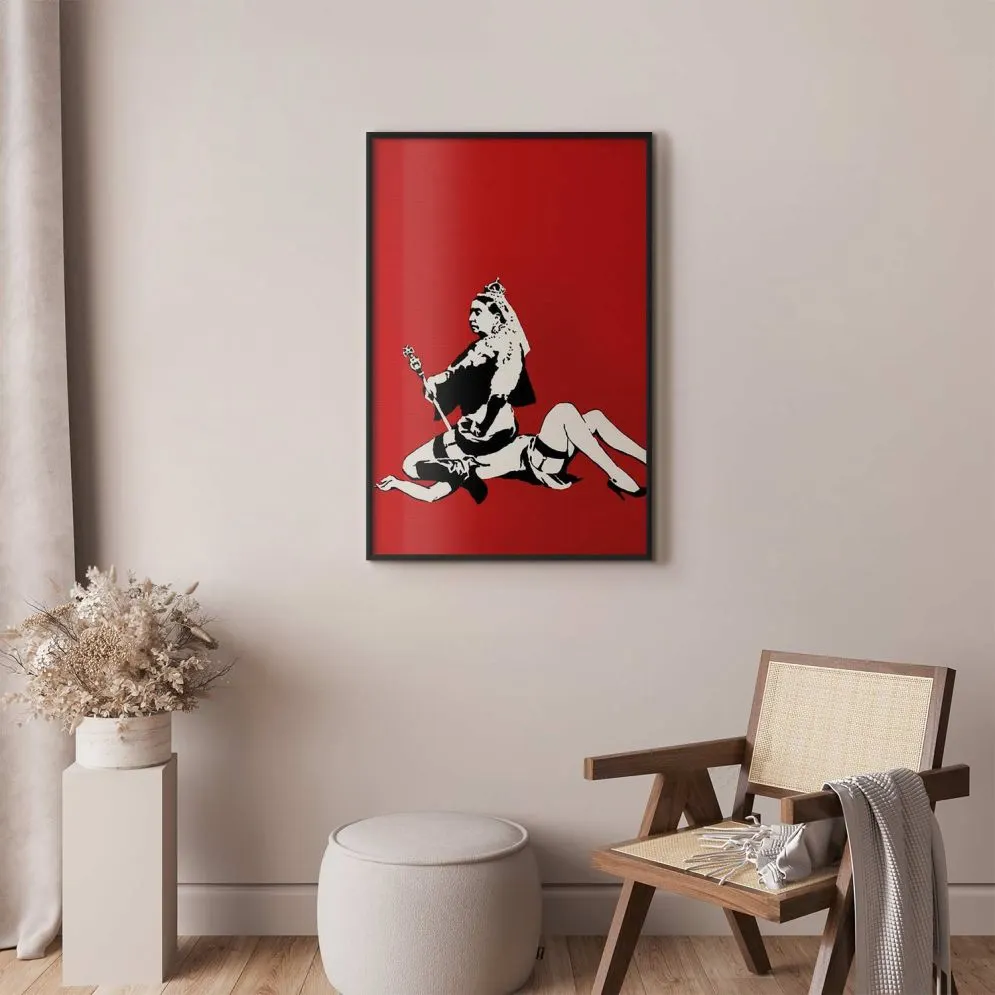 Plakat Banksy: Queen Victoria 60x90 cm z ramą czarną bez marginesu | MIRAT.