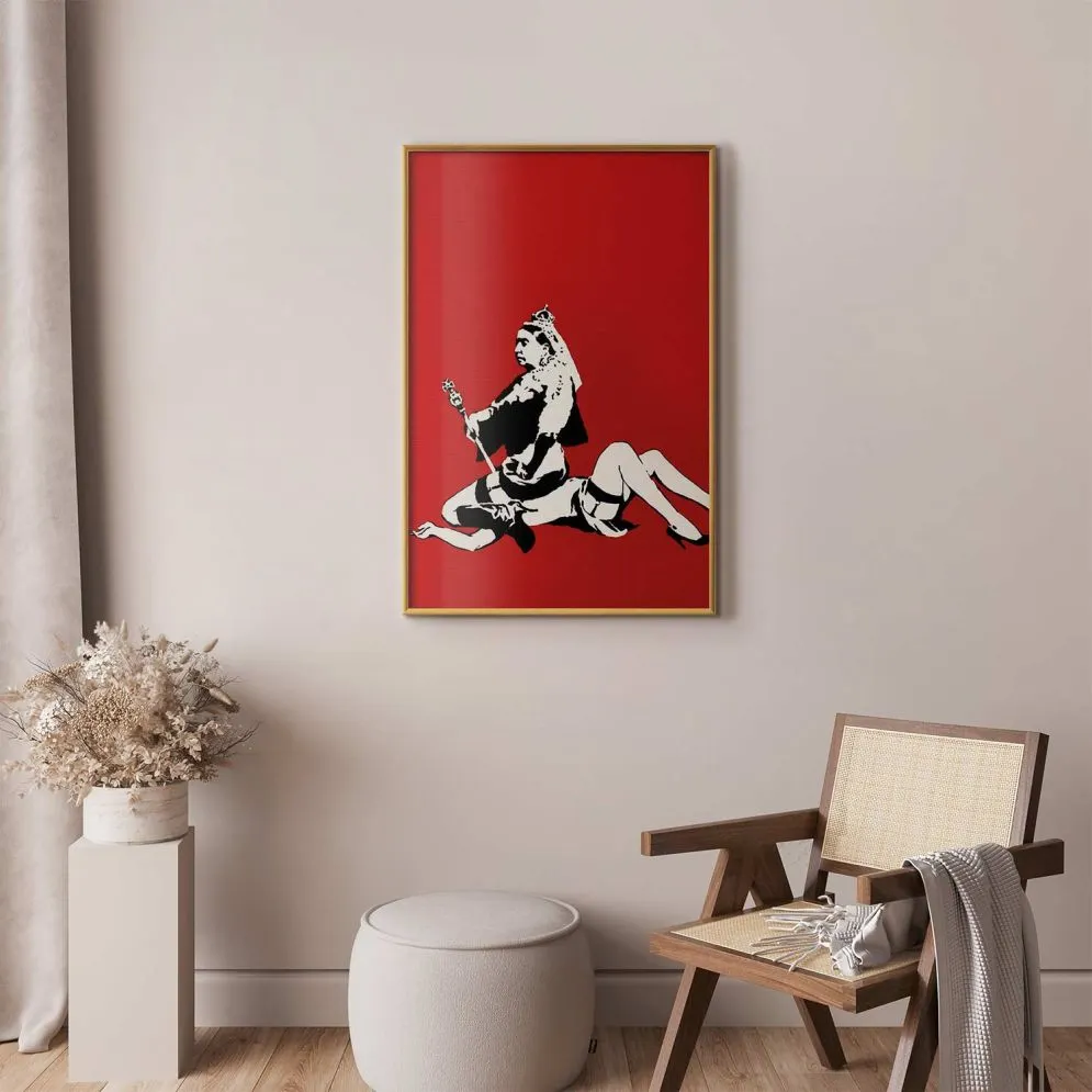 Plakat Banksy: Queen Victoria 21x30 cm z ramą złotą bez marginesu | MIRAT.