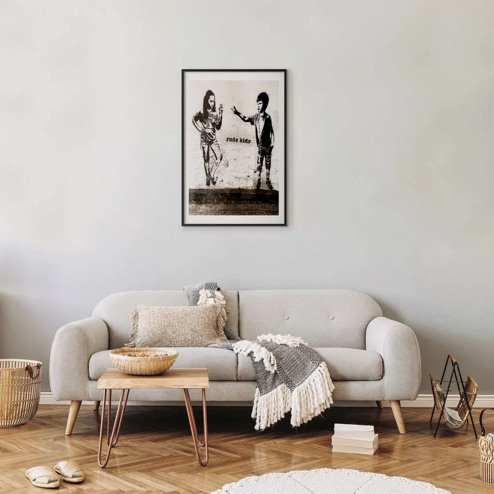 Plakat Niegrzeczne dzieci 60x90 cm z ramą czarną z marginesem | MIRAT.