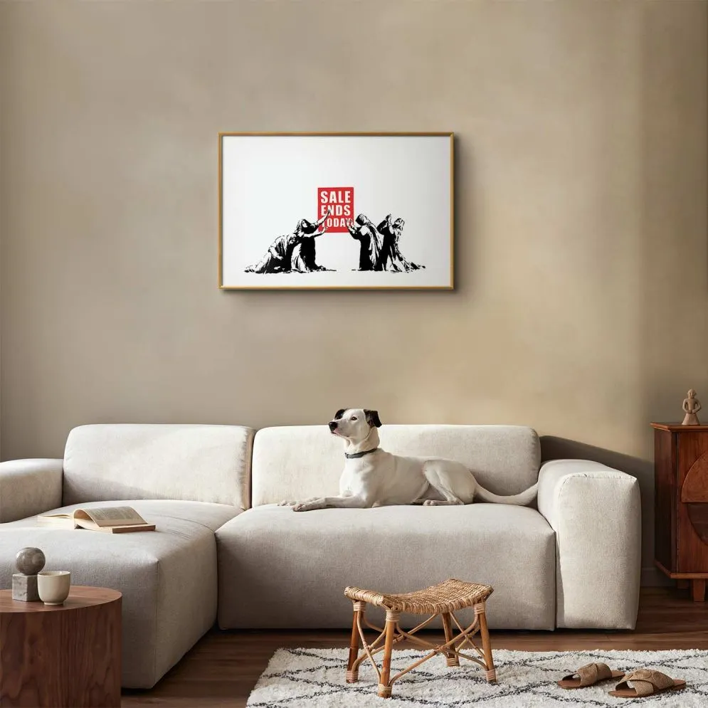 Plakat Wyprzedaż 42x29,7 cm z ramą złotą z marginesem | MIRAT.