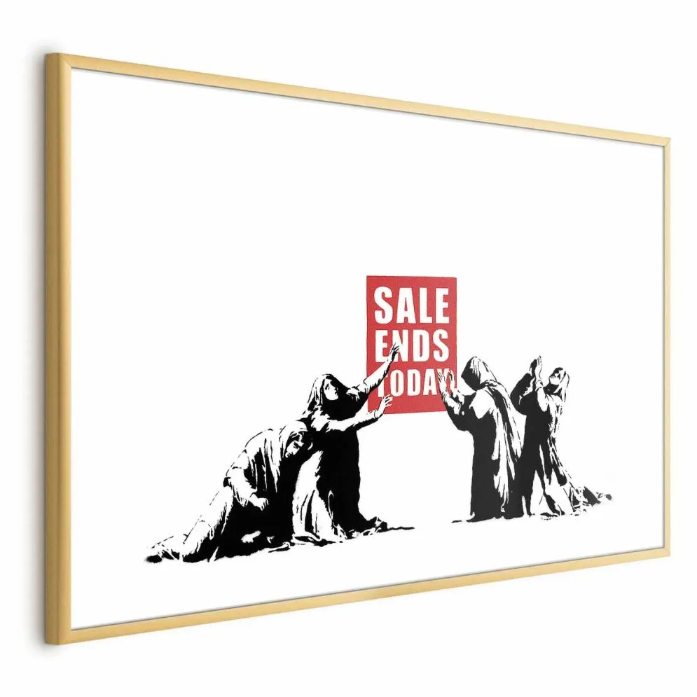 Plakat Wyprzedaż 42x29,7 cm z ramą złotą z marginesem | MIRAT.