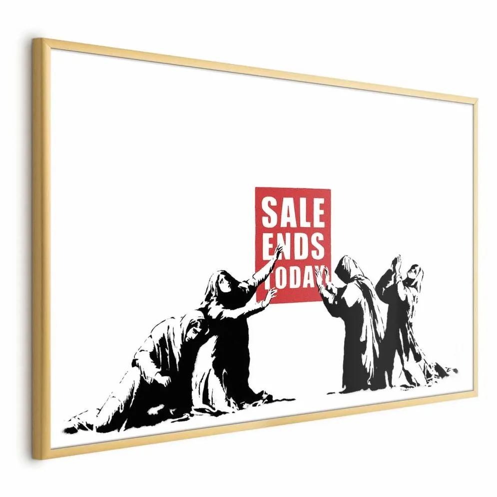 Plakat Wyprzedaż 42x29,7 cm z ramą złotą bez marginesu | MIRAT.