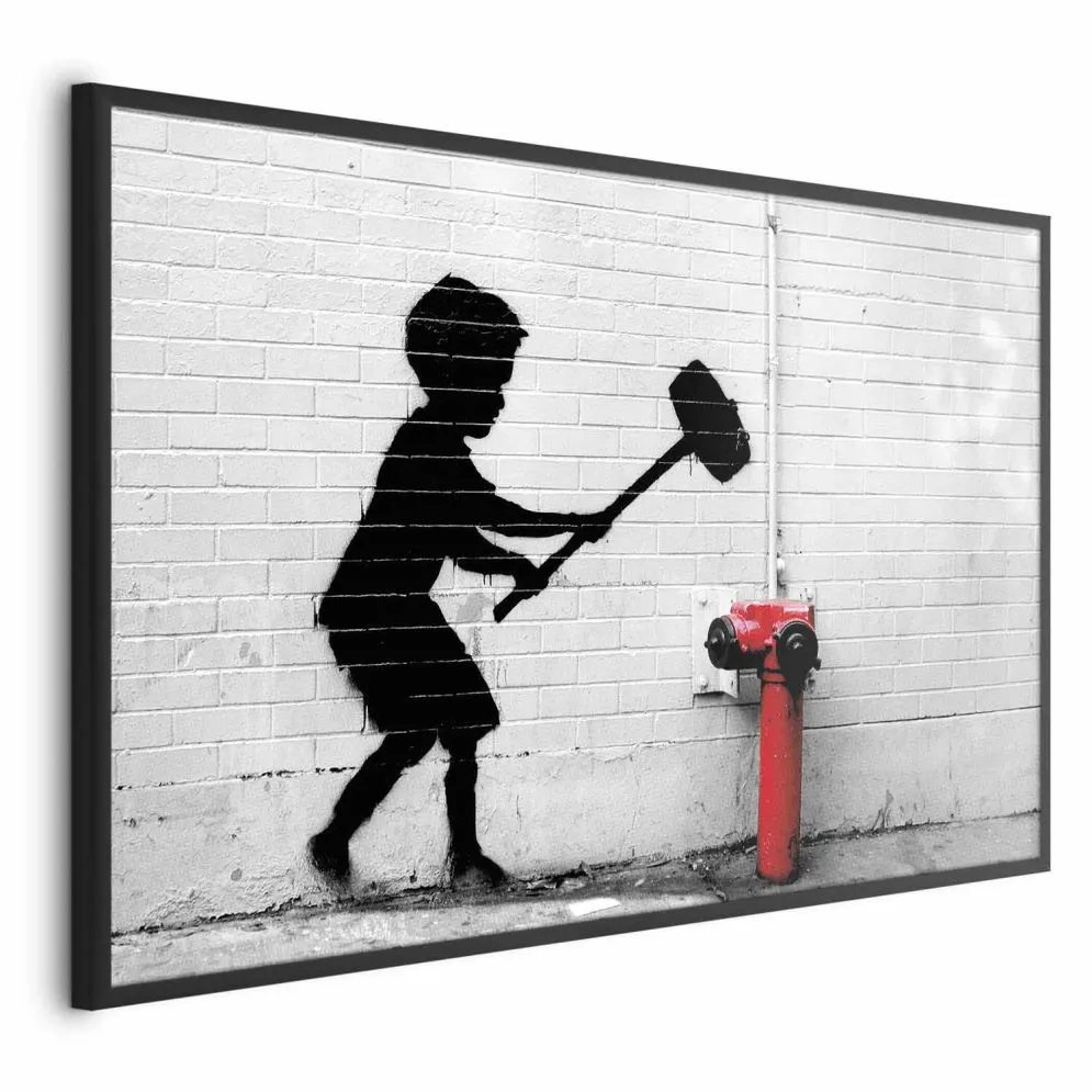 Plakat Zniszczyć hydrant 90x60 cm z ramą czarną bez marginesu | MIRAT.