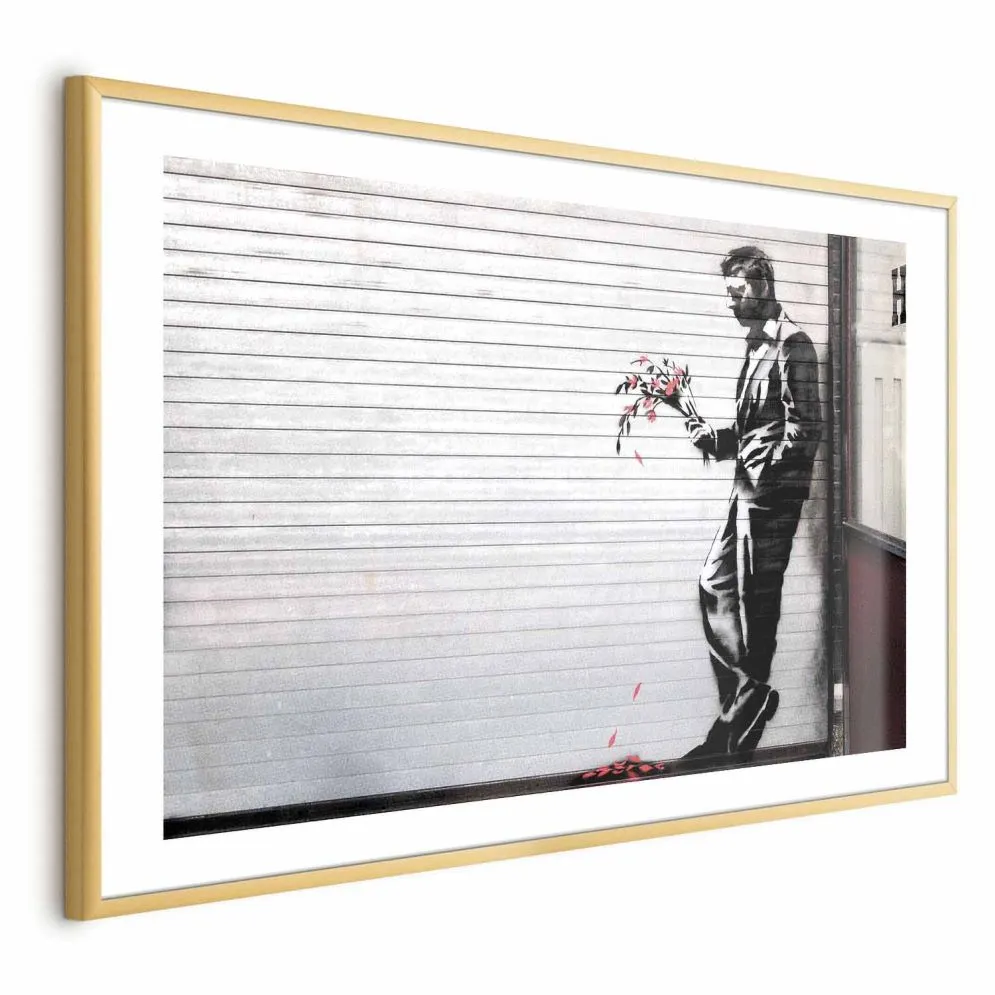 Plakat Zakochany 42x29,7 cm z ramą złotą z marginesem | MIRAT.